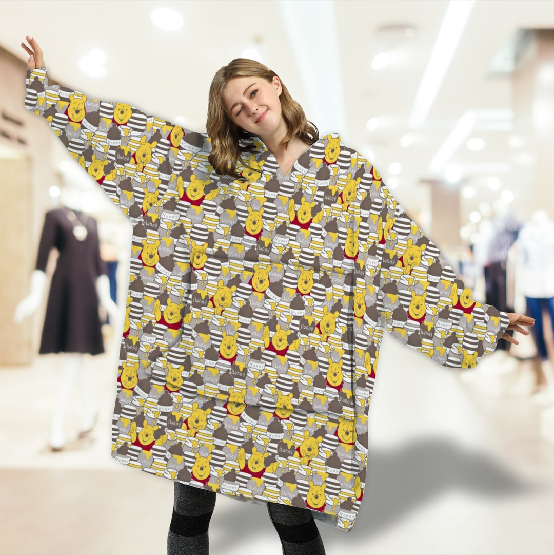 Winnie the Pooh Blanket Hoodiepooh Bear Cartoon Hoodie Etsy