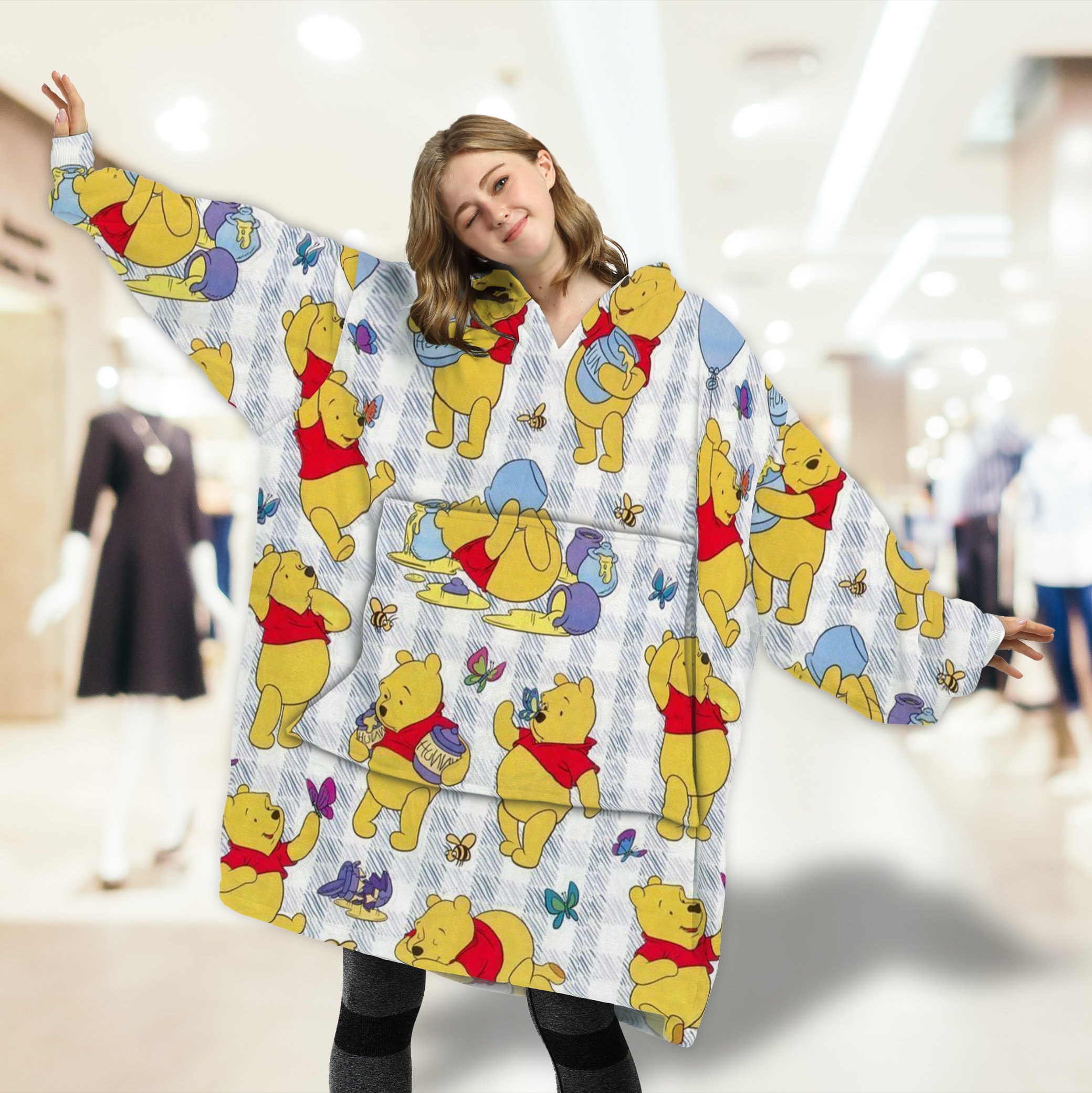Winnie the Pooh Blanket Hoodiepooh Bear Cartoon Hoodie - Etsy