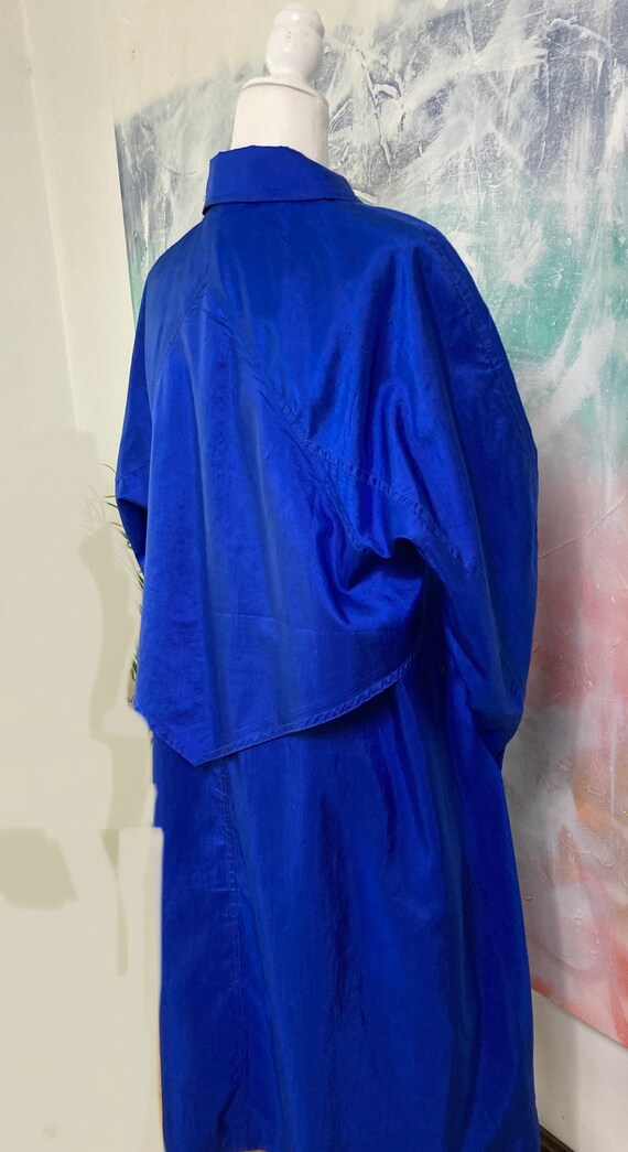 Vintage 60s 70s blue raincoat. - image 8