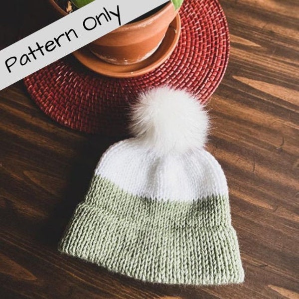 Knit Double Brim Beanie PATTERN (7 sizes!)