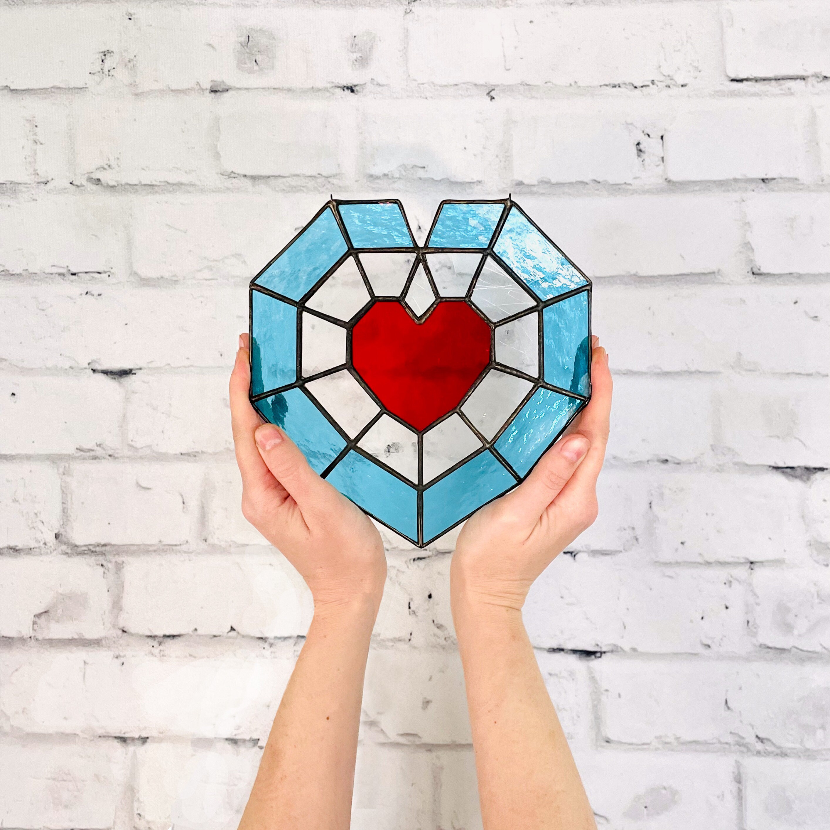 Zelda Heart Container Stained Glass Suncatcher, Gamer Decor - Etsy