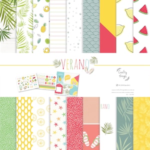 VERANO, papeles digitales para scrapbooking, digital papers, kit imprimible, kit digital scrapbooking