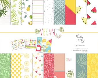 SUMMER, digital papers for scrapbooking, printable kit, digital scrapbooking kit