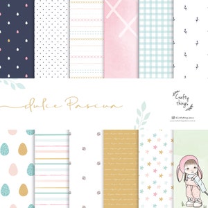 DOCE PÁSCOA, papéis para scrapbooking digital, kit para impressão, kit para scrapbooking digital