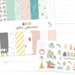 MERRY CHRISTMAS, digital papers for scrapbooking, digital papers, printable kit, digital scrapbooking kit