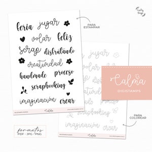 Kit CALMA, Colección Digital, Papel digital scrapbooking, kit imprimible, kit digital scrapbooking cardmaking, hobby, manualidades imagen 6