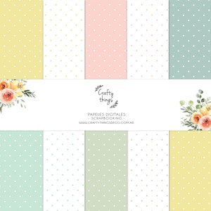 PAPEL BÁSICO DE BOLINHAS, papéis para scrapbooking digital, kit para impressão, kit para scrapbooking digital, papéis pontilhados
