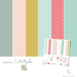 LUNARES BASICS entrelaçados, papéis digitais para scrapbooking, papéis digitais, kit para impressão, kit para scrapbooking digital, papéis pontilhados