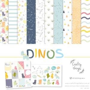 DINOS, papéis digitais para scrapbooking, papéis digitais, kit para impressão, kit para scrapbooking digital, coleção de bebês e crianças