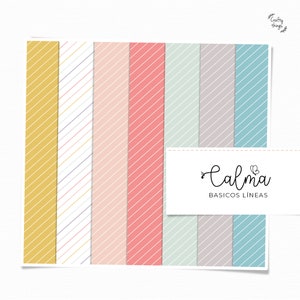 Kit CALMA, Colección Digital, Papel digital scrapbooking, kit imprimible, kit digital scrapbooking cardmaking, hobby, manualidades imagen 8