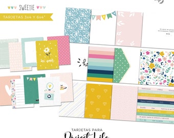 TARJETAS para PROJECT LIFE Sweetie, tarjetas digitales scrapbooking, digital cards, san velentin, happy valentine day