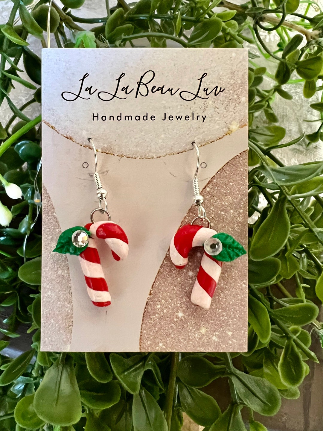Christmas Earrings Candy Cane Earrings Polymer Clay - Etsy