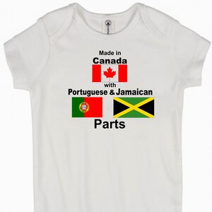 Made in Canada with Jamaican and Portuguese parts, Baby outfit, Body Suit