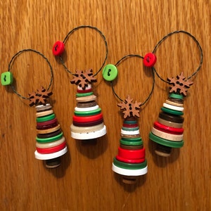 Rustic Christmas Button ornaments/ many styles!