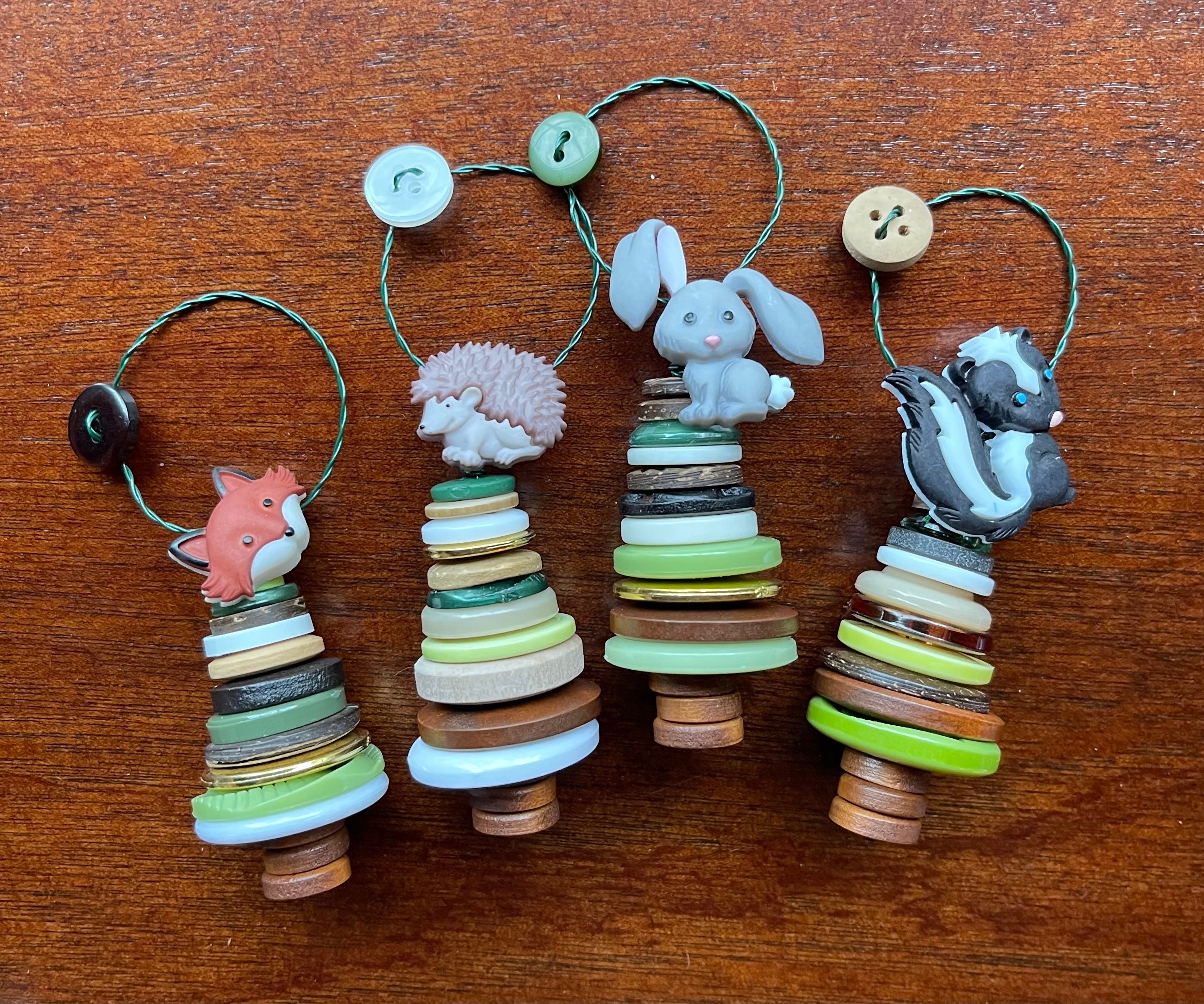 Forest Friends Button Ornaments - Etsy