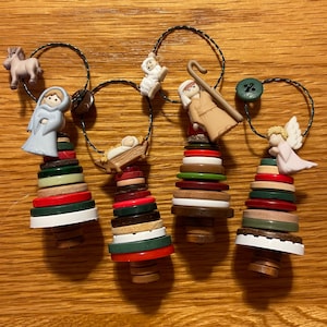 Nativity Button Ornaments