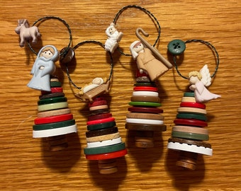 Nativity Button Ornaments