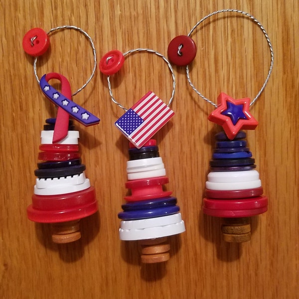 Red White and Blue Christmas Tree Ornaments Etsy
