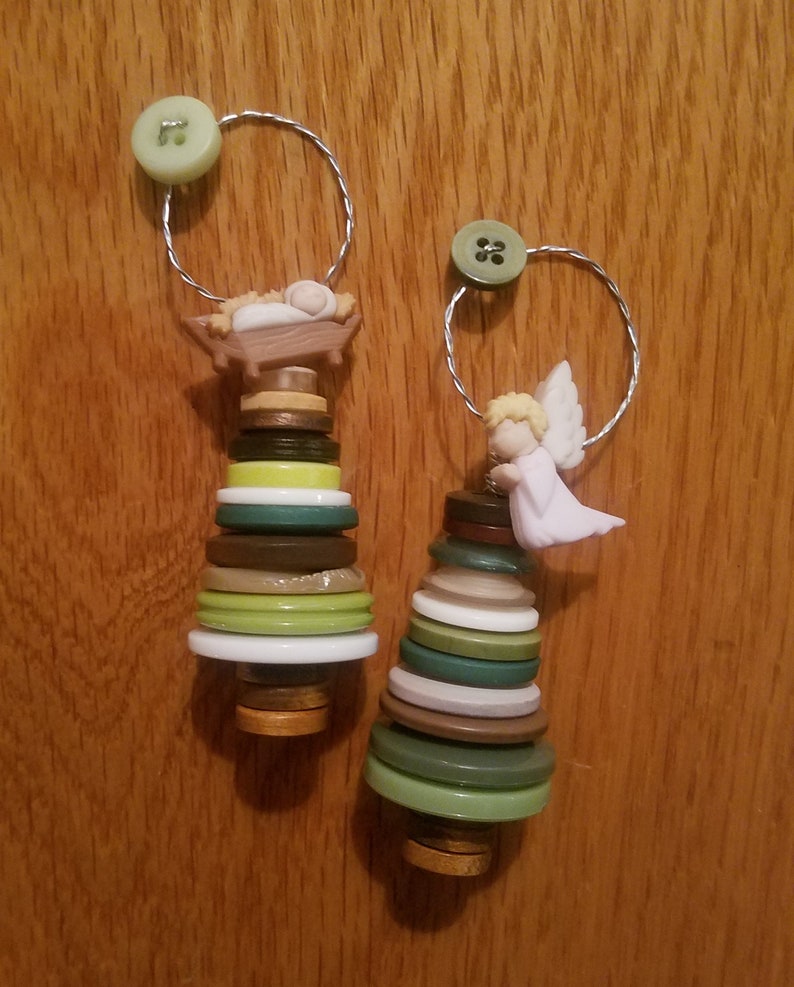 Nativity Button Ornaments Etsy