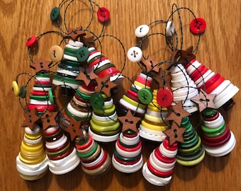 Classic Christmas Color Button Ornaments/set