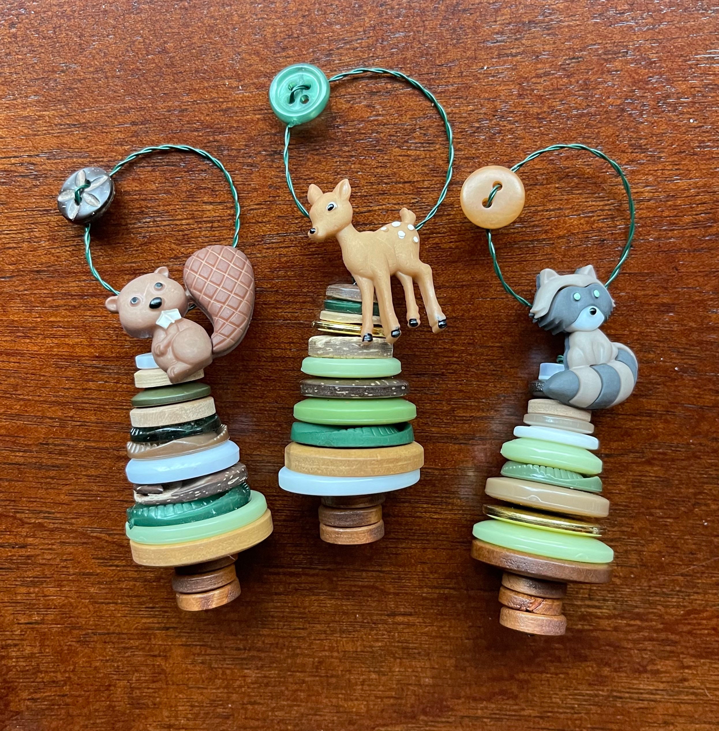 Forest Friends Button Ornaments - Etsy
