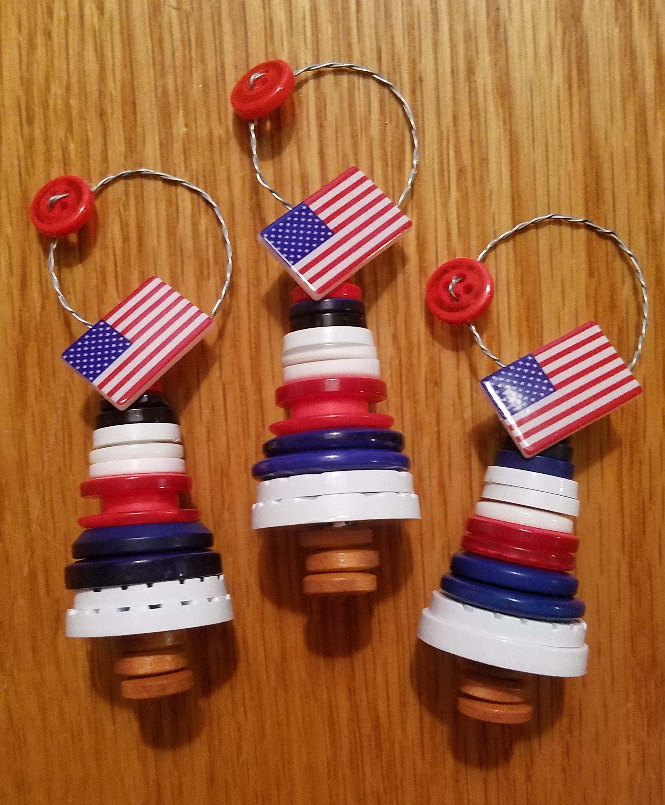 Red White and Blue Button Trees - Etsy