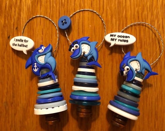 Shark button ornament sets