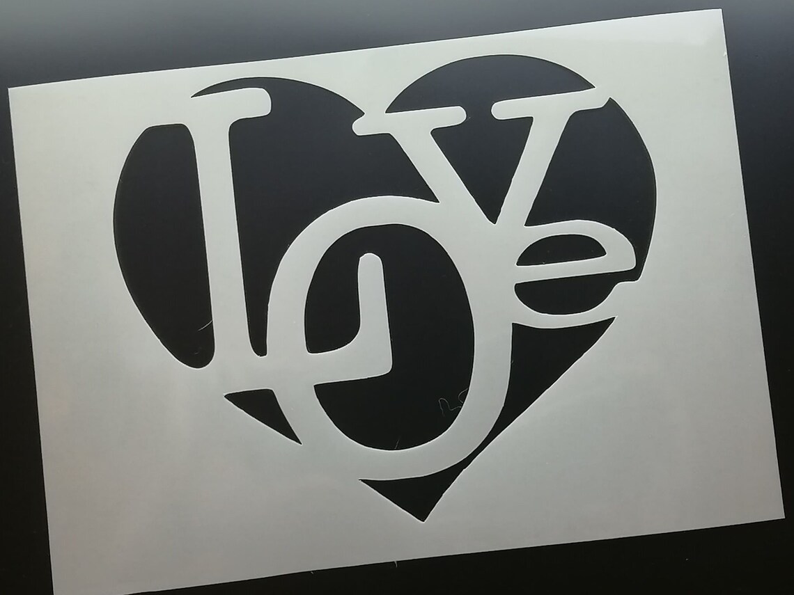 SaintValentin Stencil Love With Hearts MYLAR Sheet 190 Micron Etsy