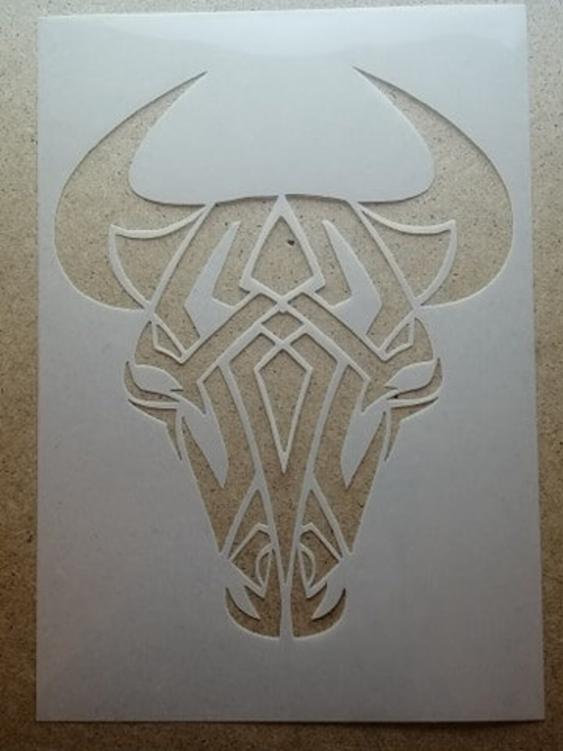 Decorative Bull Head Stencil MYLAR Sheet 190 Micron Reusable Etsy UK