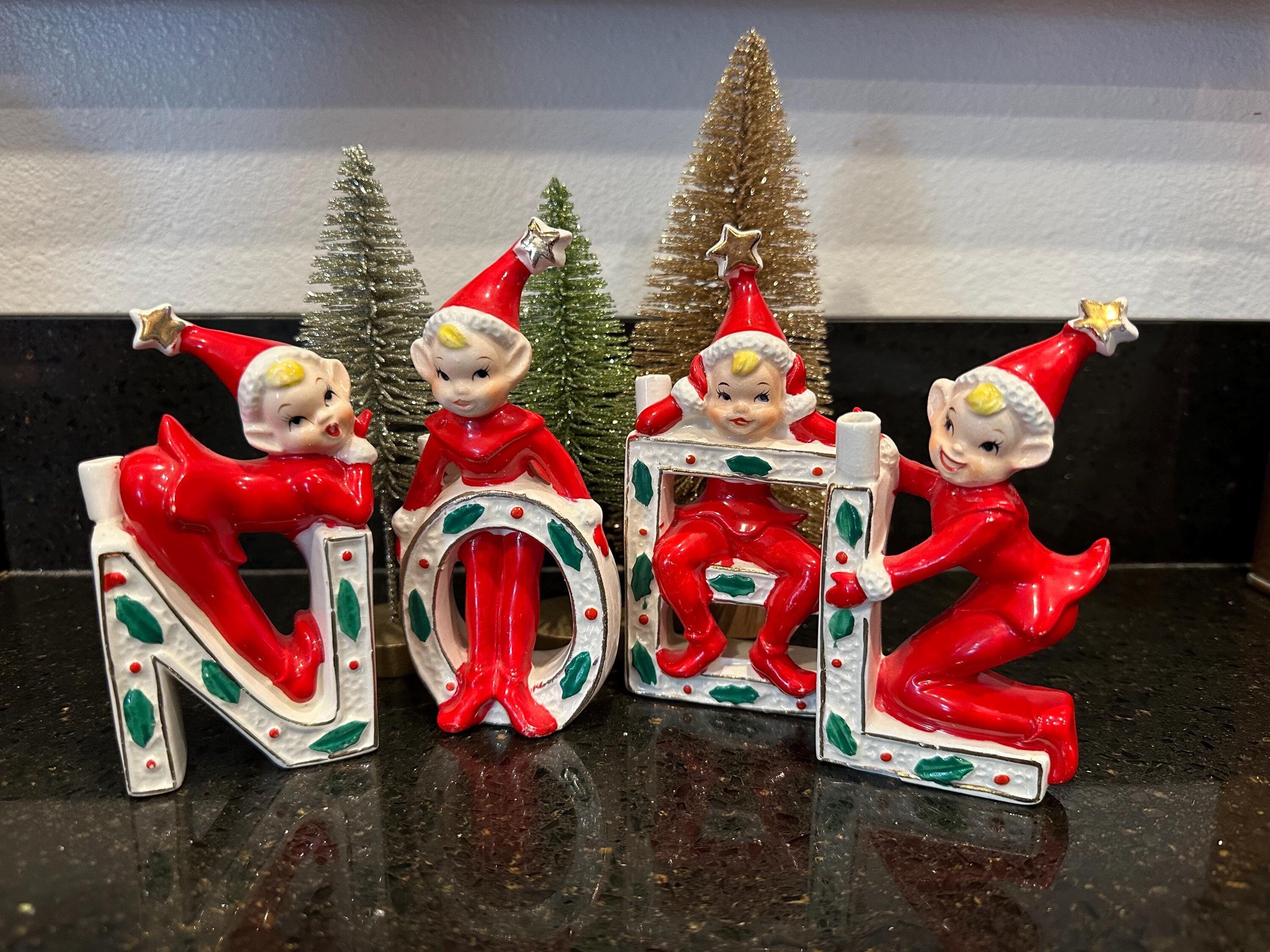 Noel.様おまとめ7点 Vintage Christmas, Red Pixies, NOEL Letter Candleholders
