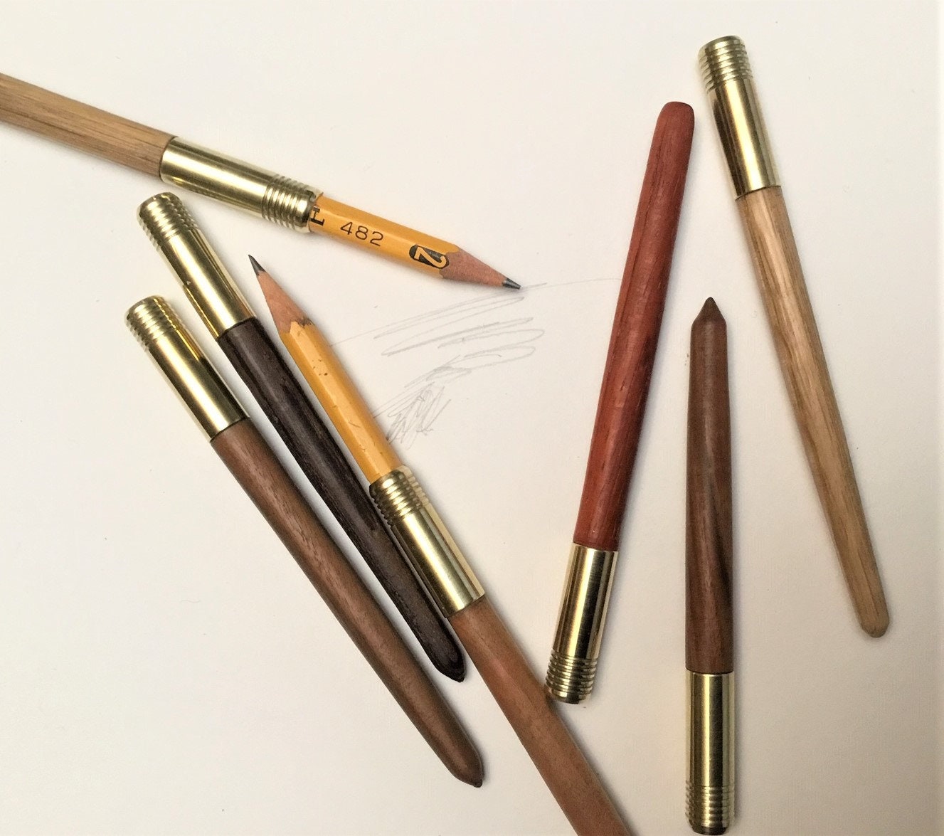 5pcs Drawing Pencil Extender Device Lengthened Carbon Rods Clip Pencil  Sketch Art
