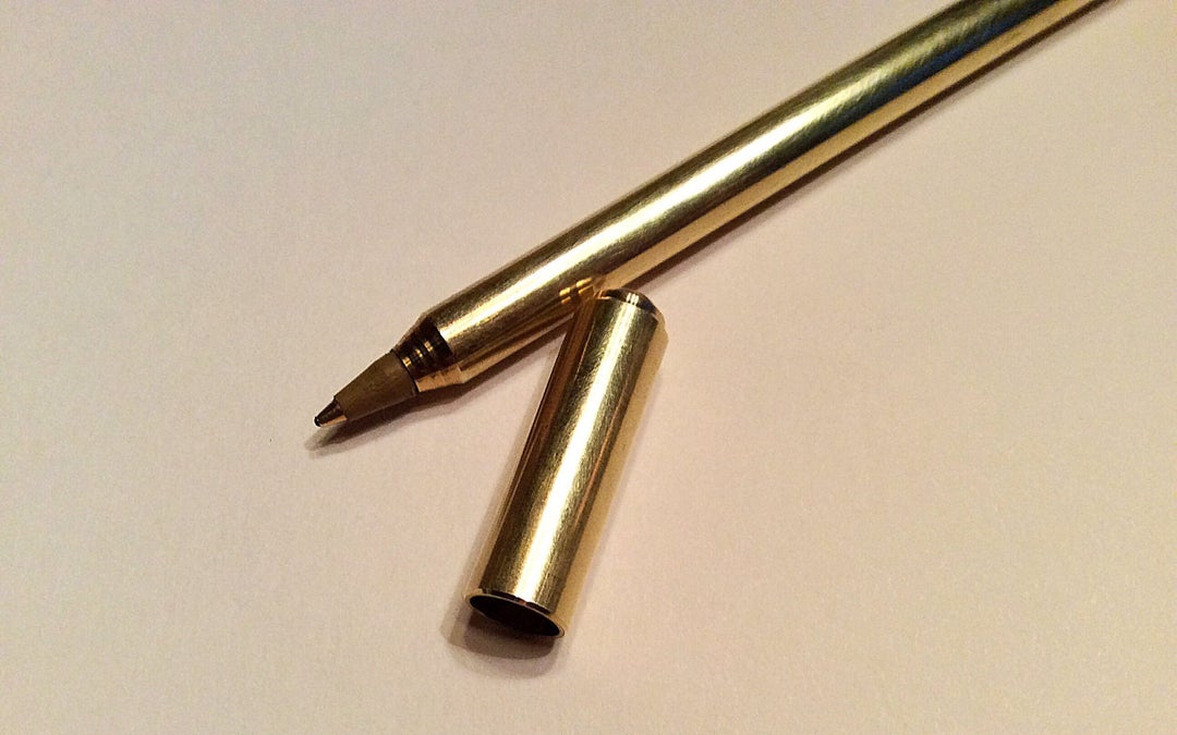 Bigpal With Brass Cap, Ballpoint Pen, Brass Pen, Refillable Ink, 100 Hand Machines, Handmade