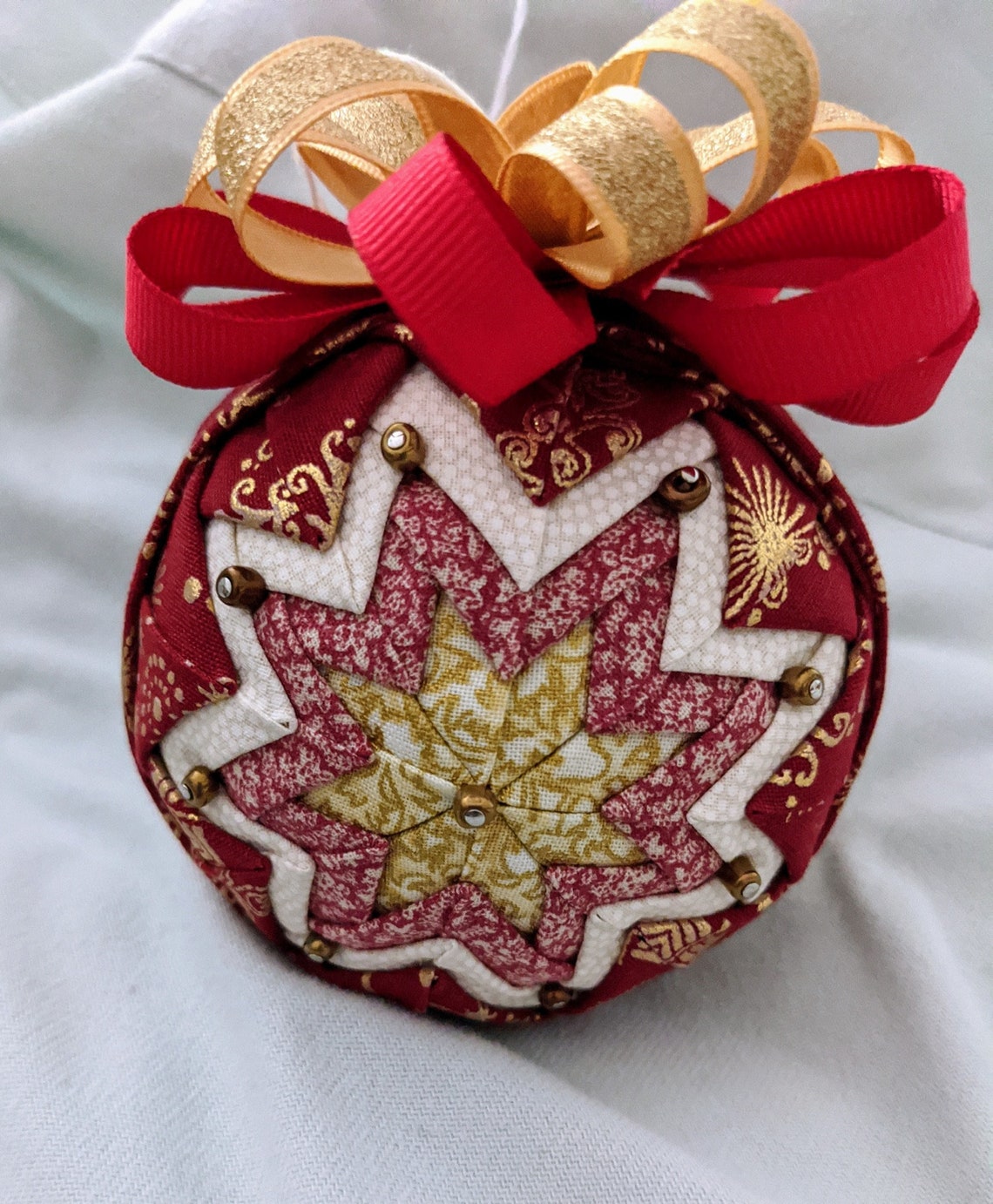 Antique Vintage Looking Gold and Red Ornament Etsy