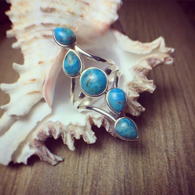 Tuquoise Ring Organic*Free Express Shipping Natural Bridal Ring Handmade Ring Gemstone Ring Sterling Silver 925