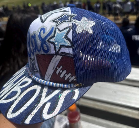 Customized Handpainted NFL Dallas Cowboys Trucker Hat - Etsy display picture 3