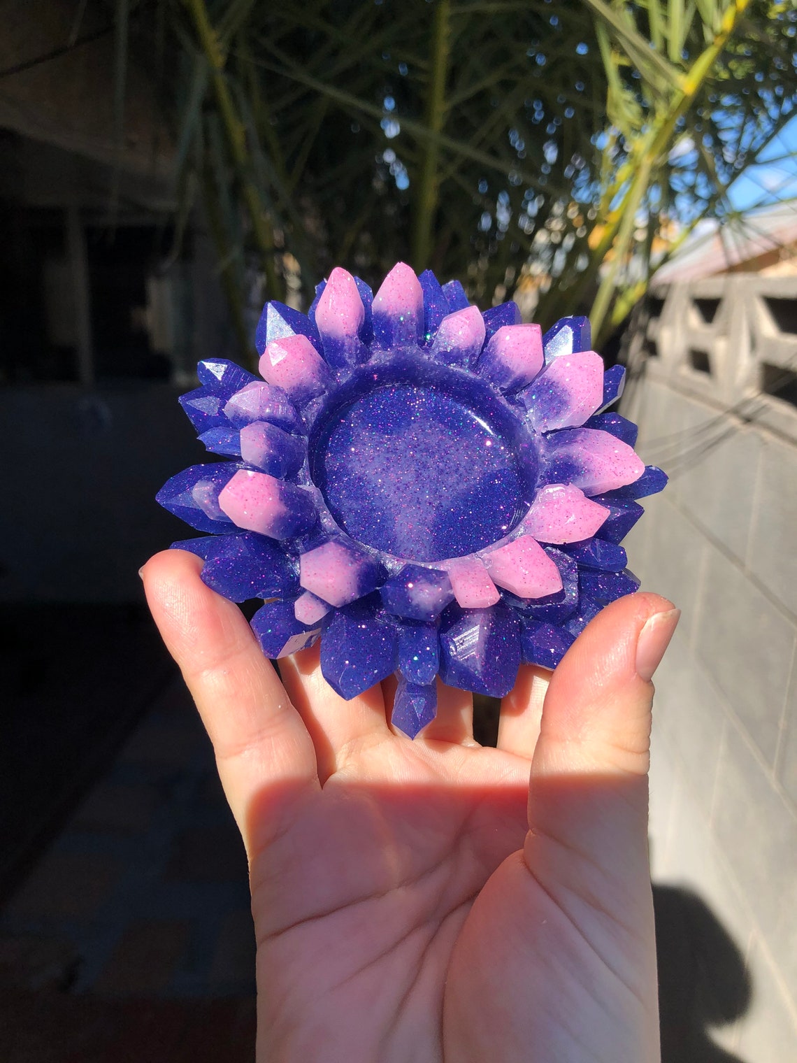 Zwei getönte Kristall Cluster Tee Licht Kerze Halter | Etsy