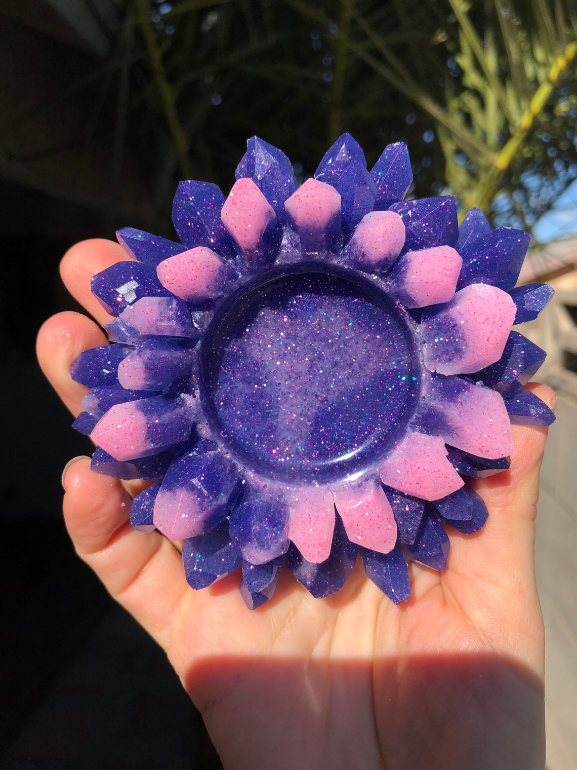 Zwei getönte Kristall Cluster Tee Licht Kerze Halter | Etsy