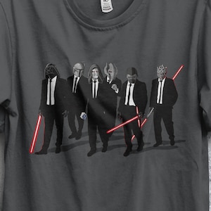 Galaxy Dogs T-shirt / Star Wars T-shirt / Reservoir Dogs / Tarantino / Darth Vader, Boba Fett, Emperor Charcoal