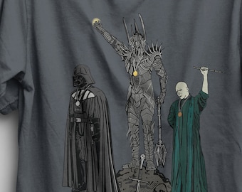 Dark Power T-shirt / Olympic Podium with Sauron , Darth Vader & Voldemort