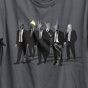 T-shirt Reservoir Lords, parodie de film humoristique, Sauron, Morgoth, Saroumane et Balrog, mélange de films cultes des années 90, cadeau pour homme sur le thème des méchants fantastiques