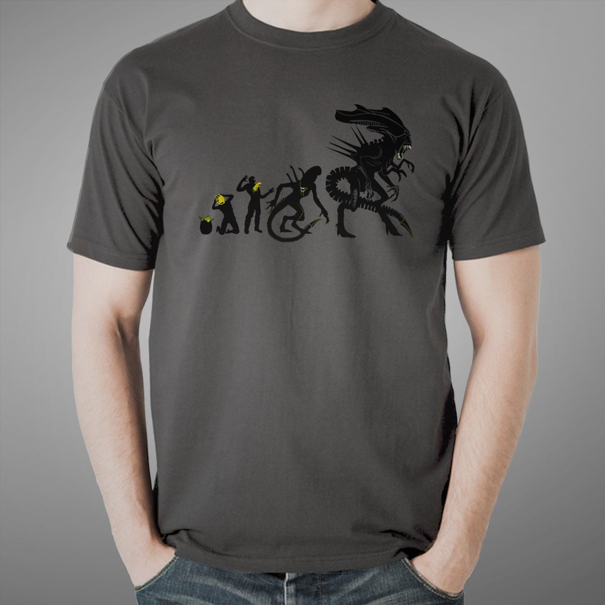 Evolution of Alien T-Shirt Chest Burster Covenant Fan Sci-Fi Geek Men Gift Top
