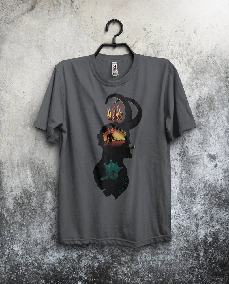 Paranormal Agents T-shirt / Hellboy & Abe Sapien Tee / Comic / Sherlock Holmes Charcoal