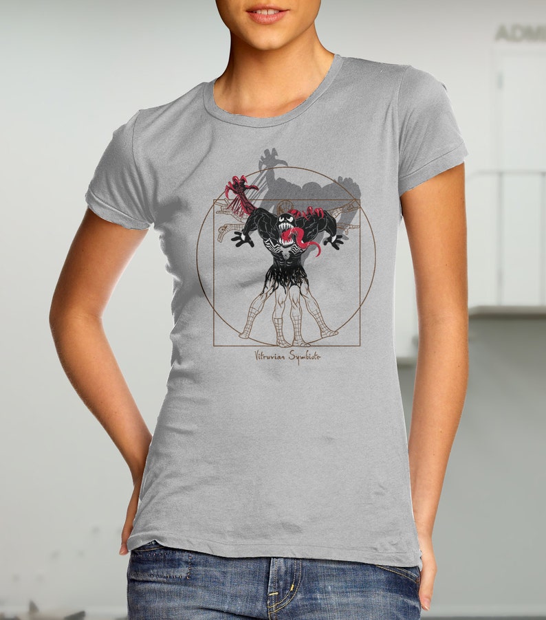 Vitruvian Symbiote T-shirt / Spider-Man Tee / Venom / Carnage / Leonardo da Vinci imagen 2