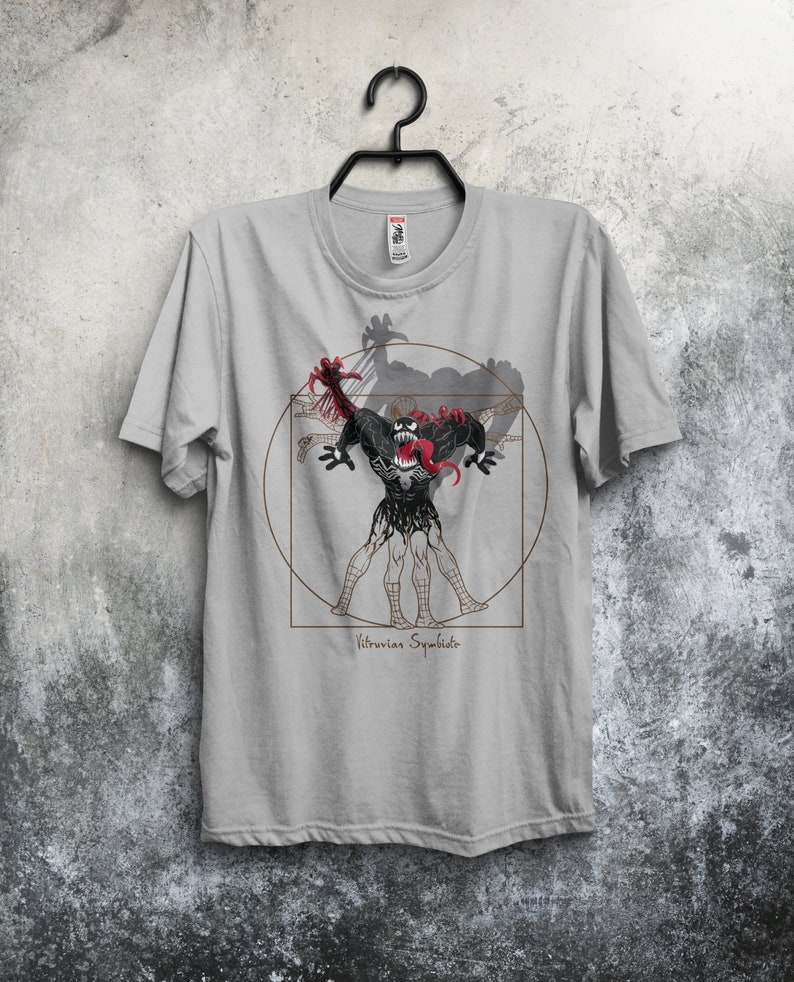 Vitruvian Symbiote T-shirt / Spider-Man Tee / Venom / Carnage / Leonardo da Vinci Plata