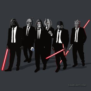 Galaxy Dogs T-shirt / Star Wars T-shirt / Reservoir Dogs / Tarantino / Darth Vader, Boba Fett, Emperor imagen 2
