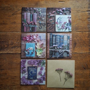 5 paquets de livres vintage et de cartes de vœux sur le thème des fleurs #2