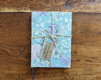 A6 lined notebook hand covered in a vintage Laura Ashley print