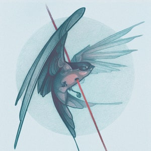 Little Blue Bird 8x10 Print