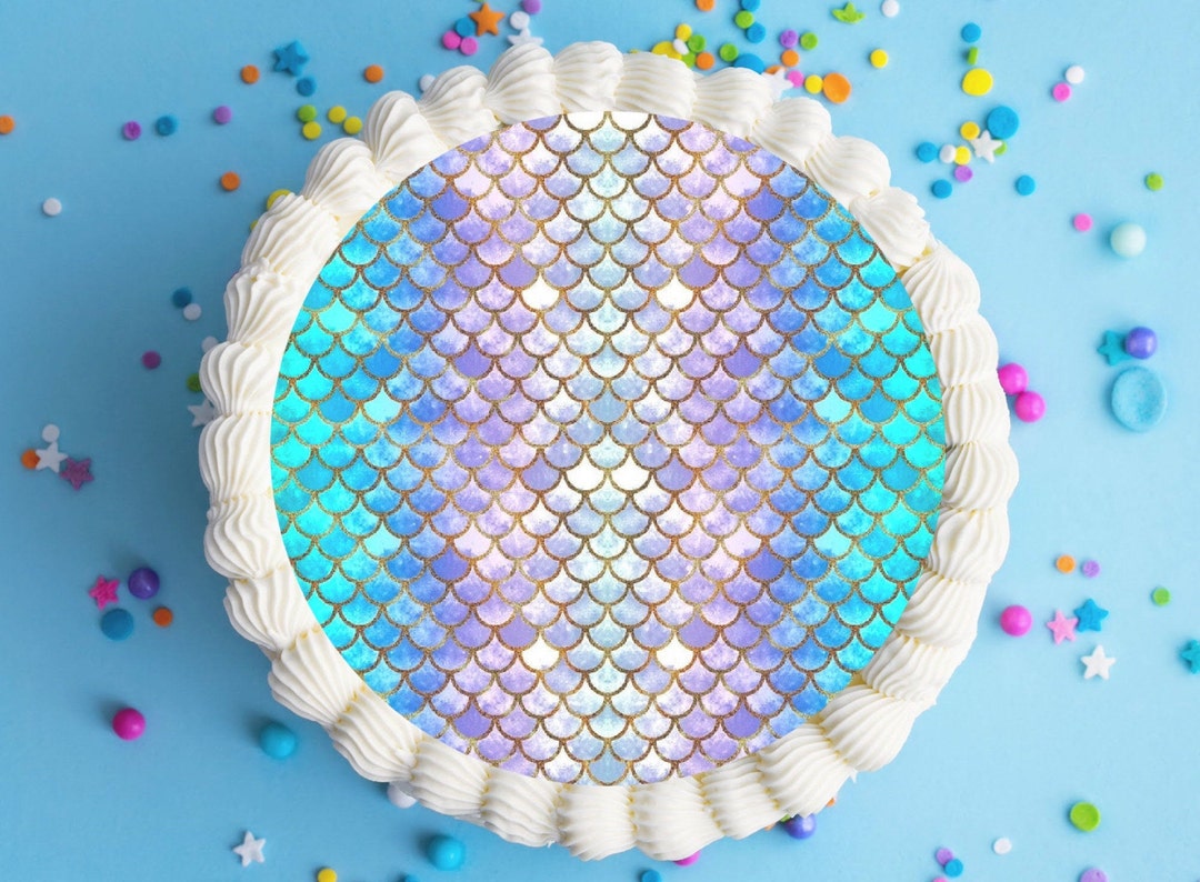 Mermaid Scale Edible Image, Edible Cookie Image, Cake Topper, Cupcake