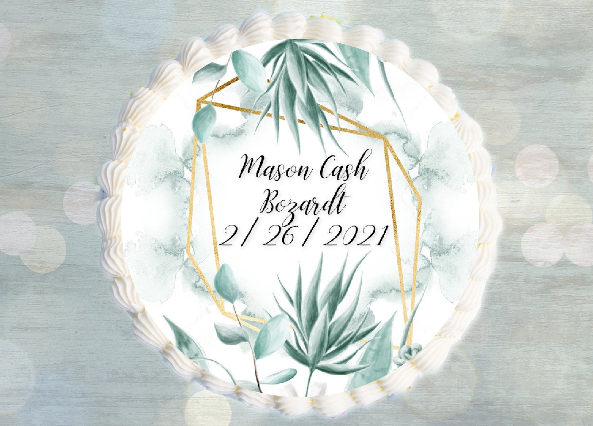 Cactus Themed Edible Topper Geometric Topper Herbal Cake | Etsy